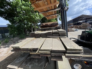 Ca. 86x Walaba hardhouten beschoeiingsplanken , 20x150mm, lengte 23/25